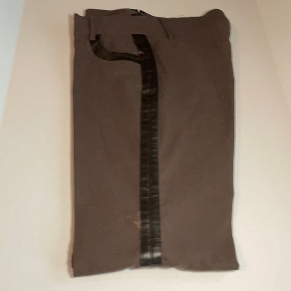 Buffalo Brown tuxedo Style Pants w vegan leather - Picture 2 of 11
